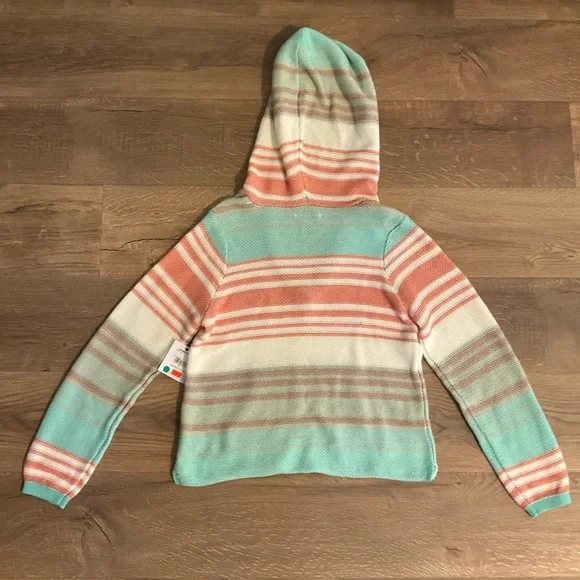 O’Neill pink, mint green, white striped Hoodie sweater, S, NWT! - Picture 2 of 7